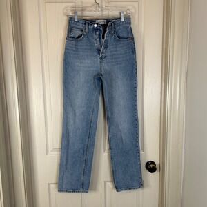 Denim Forum The Joni High Rise‎ Loose 29L Jeans Size 24 Light Wash Denim